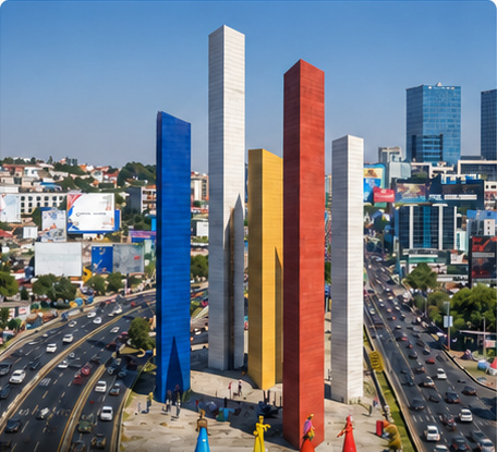 Torres de Satélite, imagen de referencia de la zona