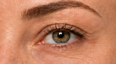Antes: detalle ilustrativo del contorno del ojo