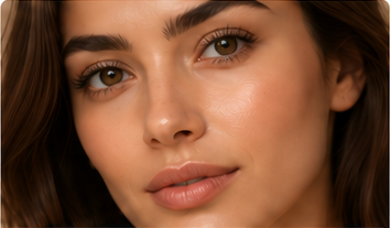 Rostro de frente con piel luminosa